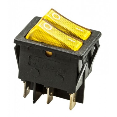 Клавиша большая 6 конт.   КСD3-604DA1 BOA6C  желтая [50 !], КСD3-604DA1 BOA6C оптом