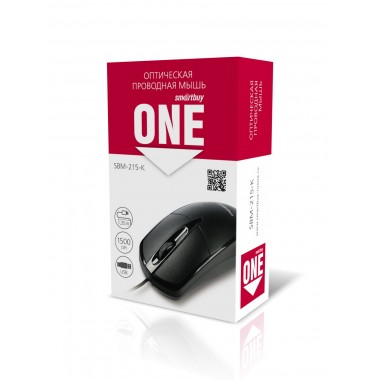 Мышь проводная Smartbuy ONE 215 черная (SBM-215-K) / 100 оптом Мышь проводная Smartbuy ONE 215 черная (SBM-215-K) / 100 оптом
