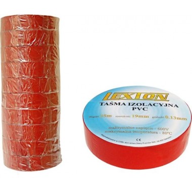 Лента изоляционная ПВХ LEXTON красная 25m/19mm оптом