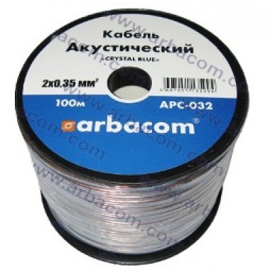 Акустический кабель 2x0.35мм.кв. 100м (прозрачный с синей полосой) APC-032 оптом