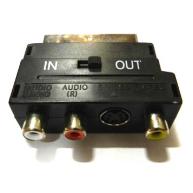 Переходник SCART - 3 RCA + S Video (вход-выход) оптом Переходник SCART - 3 RCA + S Video (вход-выход) оптом