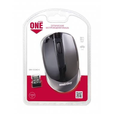 Мышь беспроводная Smartbuy ONE 332 черная (SBM-332AG-K)/60 оптом Мышь беспроводная Smartbuy ONE 332 черная (SBM-332AG-K)/60 оптом