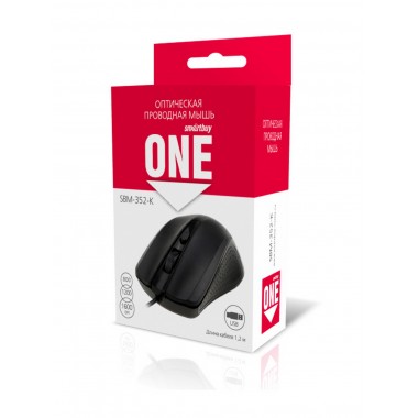 Мышь проводная Smartbuy ONE 352 черная (SBM-352-K) / 100 оптом Мышь проводная Smartbuy ONE 352 черная (SBM-352-K) / 100 оптом