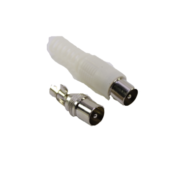 ТВ(PAL) штекер,на кабель RG6/U,винт-обжим (белый пластик-никель) APP-227_W оптом