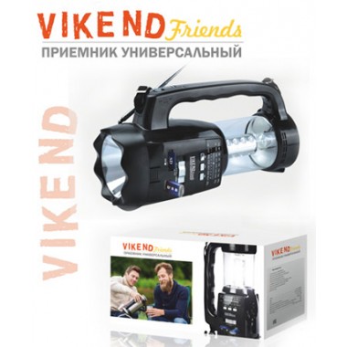 Радиоприемник "VIKEND FRIENDS",бат.4*R20 (не в компл.),220V,акб 1200мА/ч,USB,SD,2 светод.фон. оптом