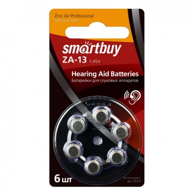 Батарейка для слуховых аппаратов Smartbuy A13-6B (60/3000) (SBZA-A13-6B) оптом Батарейка для слуховых аппаратов Smartbuy A13-6B (60/3000) (SBZA-A13-6B) оптом