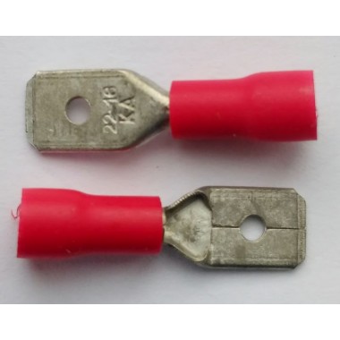 Разъем плоский изолированный штекер(папа) (MDD1.25-250) Красн., 0.5-1.5мм.кв * 6.35мм оптом Разъем плоский изолированный штекер(папа) (MDD1.25-250) Красн., 0.5-1.5мм.кв * 6.35мм оптом