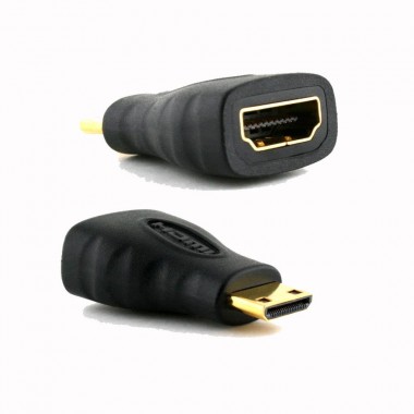 HDMI mini штекер - HDMI гнездо (пластик-золото, ПВХ-упаковка) APP-361 оптом