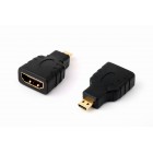 HDMI микро (micro) штекер - HDMI гнездо (пластик-золото, ПВХ-упаковка) APP-362