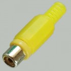 RCA(тюльпан) гнездо,на кабель 3.2мм, (желтый пластик-никель) APP-090_Y