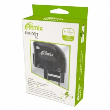 Зарядное устройство Ritmix RM-001,220V->USB 5V,1А оптом