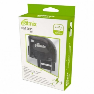 Зарядное устройство Ritmix RM-001,220V->USB 5V,1А оптом Зарядное устройство Ritmix RM-001,220V->USB 5V,1А оптом