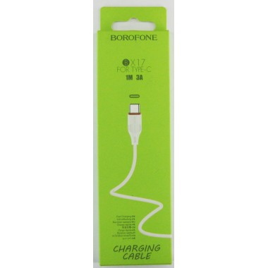 Кабель Borofone BX17 USB (m)-Type-C (m) 1.0м 3.0A силикон,белый оптом Кабель Borofone BX17 USB (m)-Type-C (m) 1.0м 3.0A силикон,белый оптом