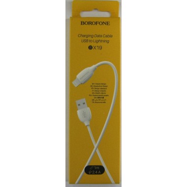 Кабель Borofone BX19 Benefit,Lightning, для iPhone,IPod,1.0м, круглый, 2.0A, ПВХ,белый оптом