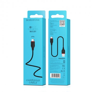 Кабель Borofone BX17 USB (m)-microUSB (m) 1.0м 2.0A силикон,черный оптом Кабель Borofone BX17 USB (m)-microUSB (m) 1.0м 2.0A силикон,черный оптом