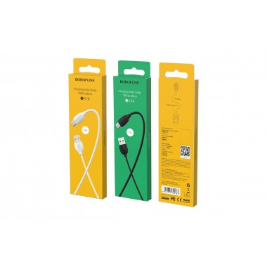 Кабель Borofone BX19 USB (m)-microUSB (m) 1.0м 1.3A силикон,белый оптом Кабель Borofone BX19 USB (m)-microUSB (m) 1.0м 1.3A силикон,белый оптом