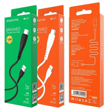 Кабель Borofone BX37 USB (m)-Type-C (m) 1.0м 3.0A силикон оптом