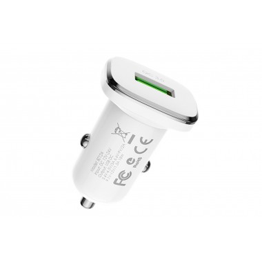 Автомобильное зарядное устройство Borofone BZ12A 1USB 3.0A QC3.0,белый оптом Автомобильное зарядное устройство Borofone BZ12A 1USB 3.0A QC3.0,белый оптом