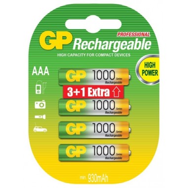 Аккумулятор GP AAA 1000 4BP(3+1) оптом
