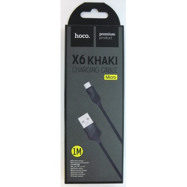 Кабель HOCO X6 USB (m)-microUSB (m) 1.0м 2.4A силикон,белый оптом
