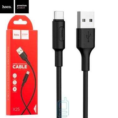 Кабель HOCO X25 USB (m)-Type-C (m) 1.0м 2.0A силикон,черный оптом