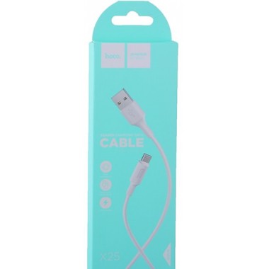 Кабель HOCO X25 USB (m)-Type-C (m) 1.0м 2.0A силикон,белый оптом Кабель HOCO X25 USB (m)-Type-C (m) 1.0м 2.0A силикон,белый оптом