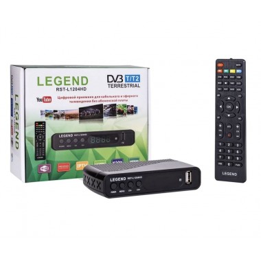 Эфирный ресивер LEGEND DVB-T2 RST-L1204HD(пластик, дисплей,2 USB, кнопки) оптом