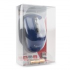 Мышь беспроводная Gembird MUSW-400-B, 2.4ГГц, синий, бесшумный клик, 3 кнопки+колесо-кнопка, 1600 DPI, батарейки в комплекте, блистер