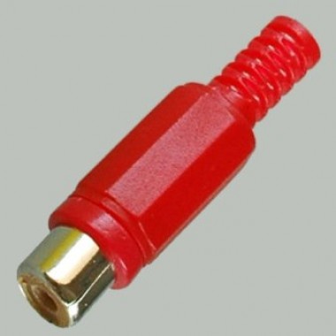 RCA(тюльпан) гнездо,на кабель 3.2мм, (красный пластик-никель) APP-090_R оптом RCA(тюльпан) гнездо,на кабель 3.2мм, (красный пластик-никель) APP-090_R оптом