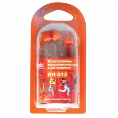 Наушники Ritmix RH-013,оранж/красн оптом