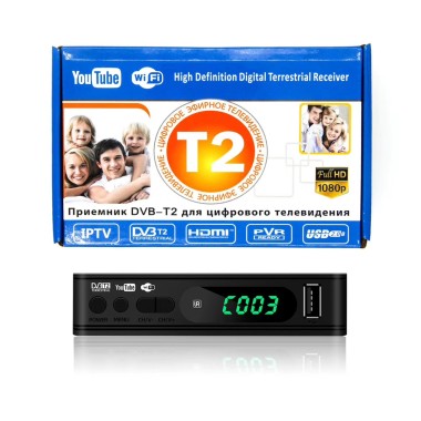 Эфирный ресивер T2 DVB-T2(пластик, дисплей, кнопки) оптом