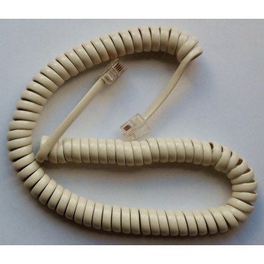 Шнур Телефонный витой (для трубки) 3м , слоновая кость 4Р4С-4Р4С оптом