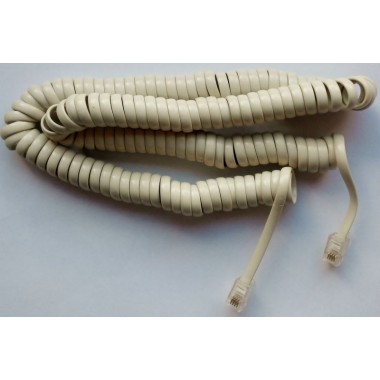 Шнур Телефонный витой (для трубки) 5м , слоновая кость 4Р4С-4Р4С оптом