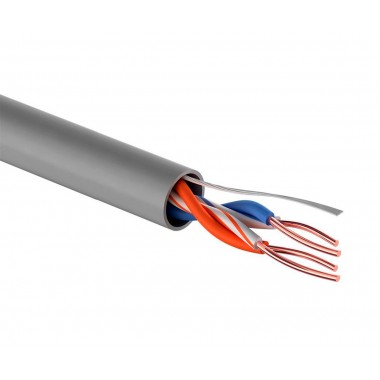 Кабель UTP 2PR кабель 24AWG(0.51mm solid) ССА 30%Сu CAT5e 305м (серый ПВХ) АРС-063 оптом Кабель UTP 2PR кабель 24AWG(0.51mm solid) ССА 30%Сu CAT5e 305м (серый ПВХ) АРС-063 оптом