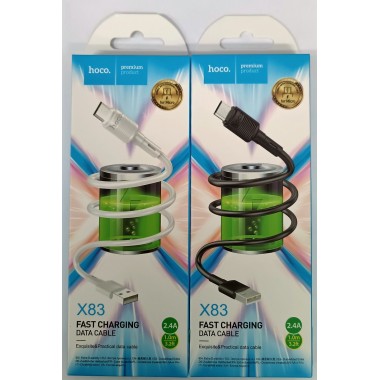Кабель HOCO X83 USB (m)-micro USB(m) 1.0м 2.4A силикон,черный оптом Кабель HOCO X83 USB (m)-micro USB(m) 1.0м 2.4A силикон,черный оптом